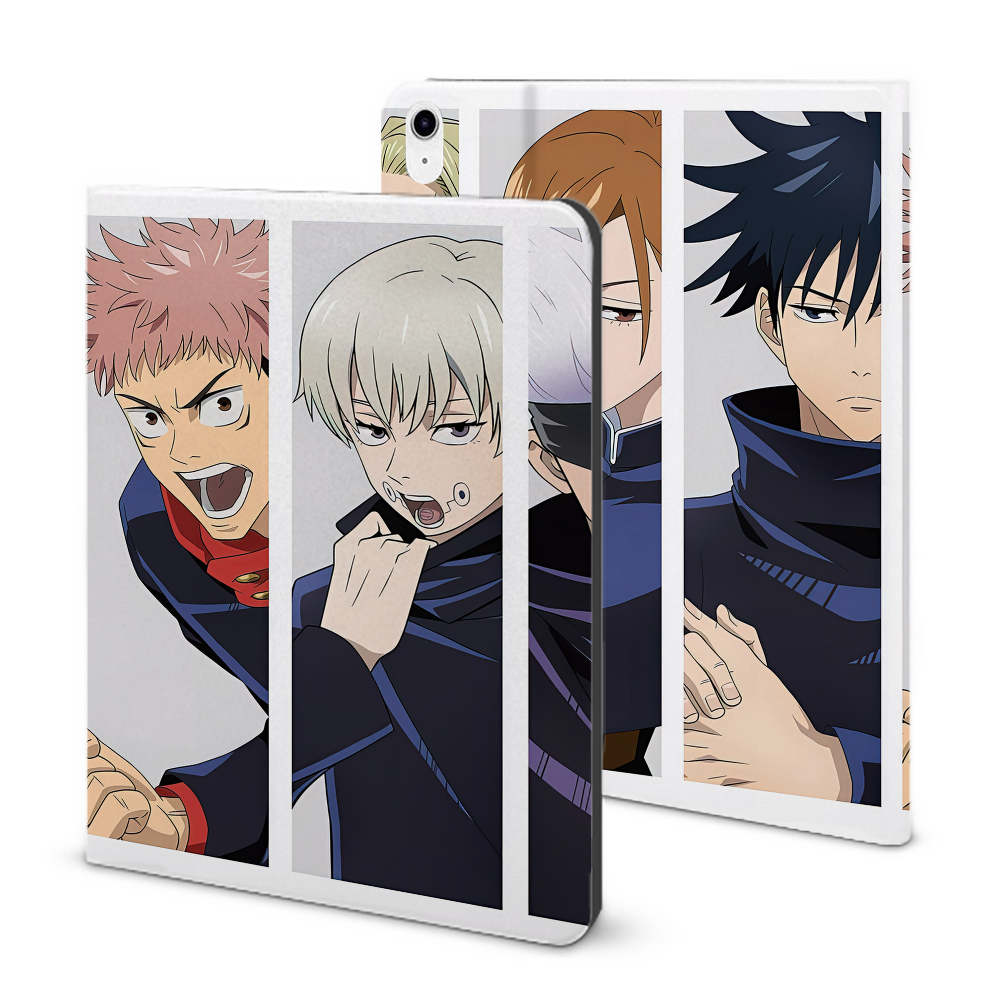 （画像用） 呪術廻戦 Jujutsu Kaisen IPad ケース ブック型 PUレザー TPU 耐衝撃 軽量 薄型 ペン収納なし 全面保護 IPad 各モデル対応